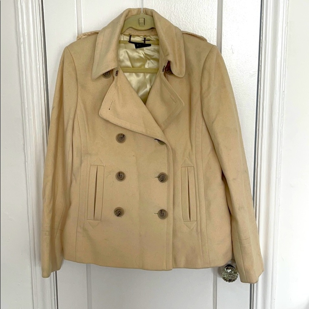 J. CREW ivory pea coat Sz 8